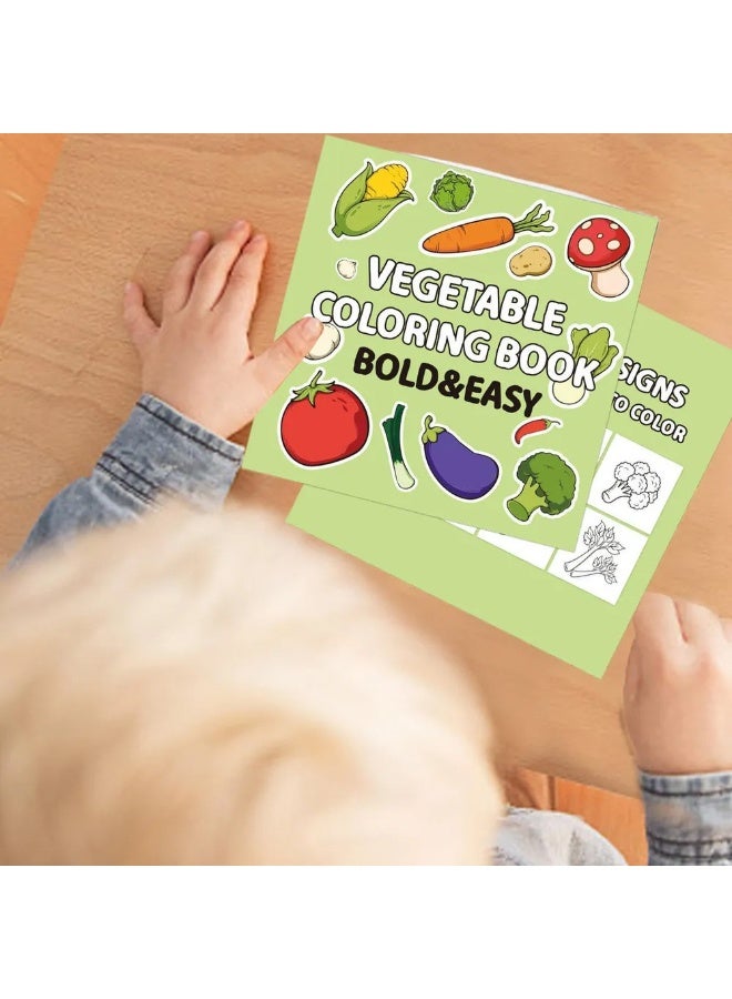 Capstro Bold & Easy Coloring Book for Kids – Cute, Simple Designs for Relaxing Creative Play | Large Illustration Art Book for Children – Cute Vegetable Theme - Image 2